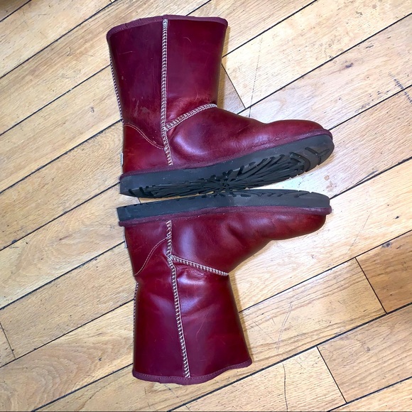 burgundy leather uggs